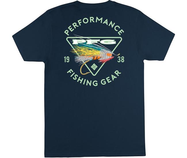 Columbia Mens Performance Fishing Gear Reel Short Sleeve T-Shirt,White,Medium  