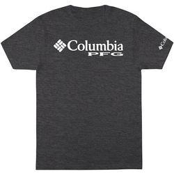Columbia Mens Heathered PFG Logo Short Sleeve T-Shirt