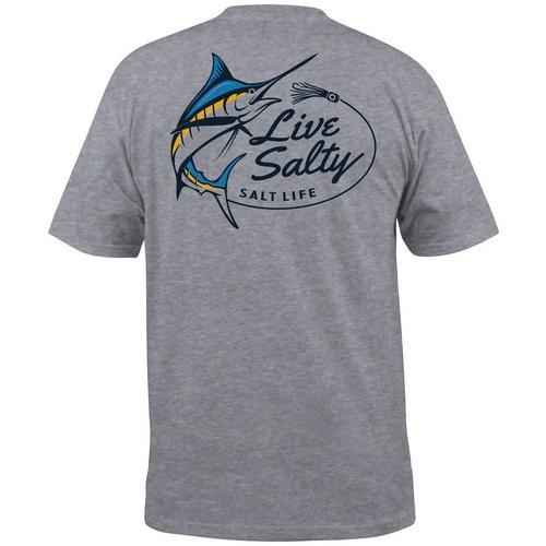 Salt Life Mens Salty Marlin Heathered T-Shirt