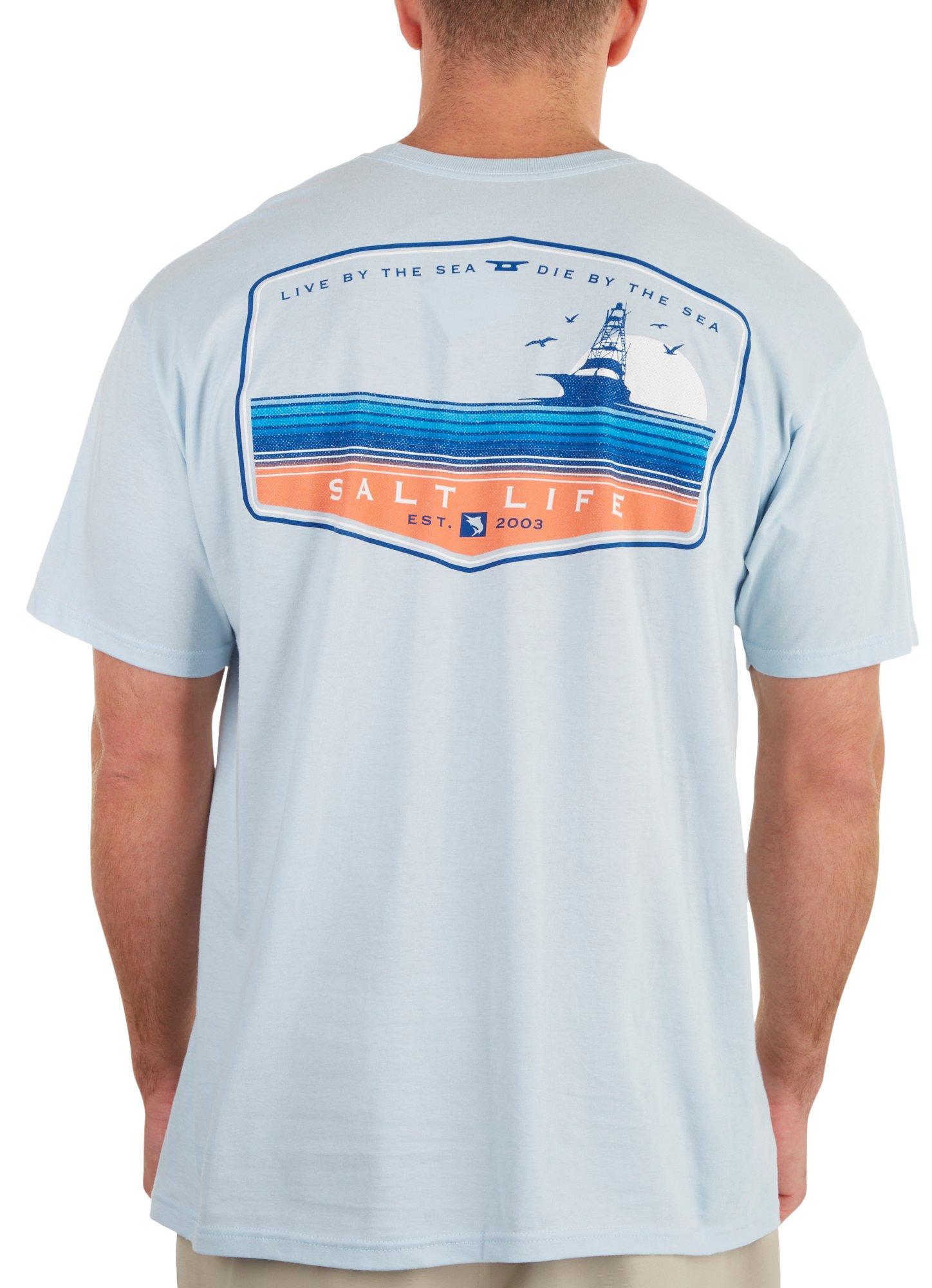 Salt Life Mens Live By The Sea Short Sleeve T-Shirt