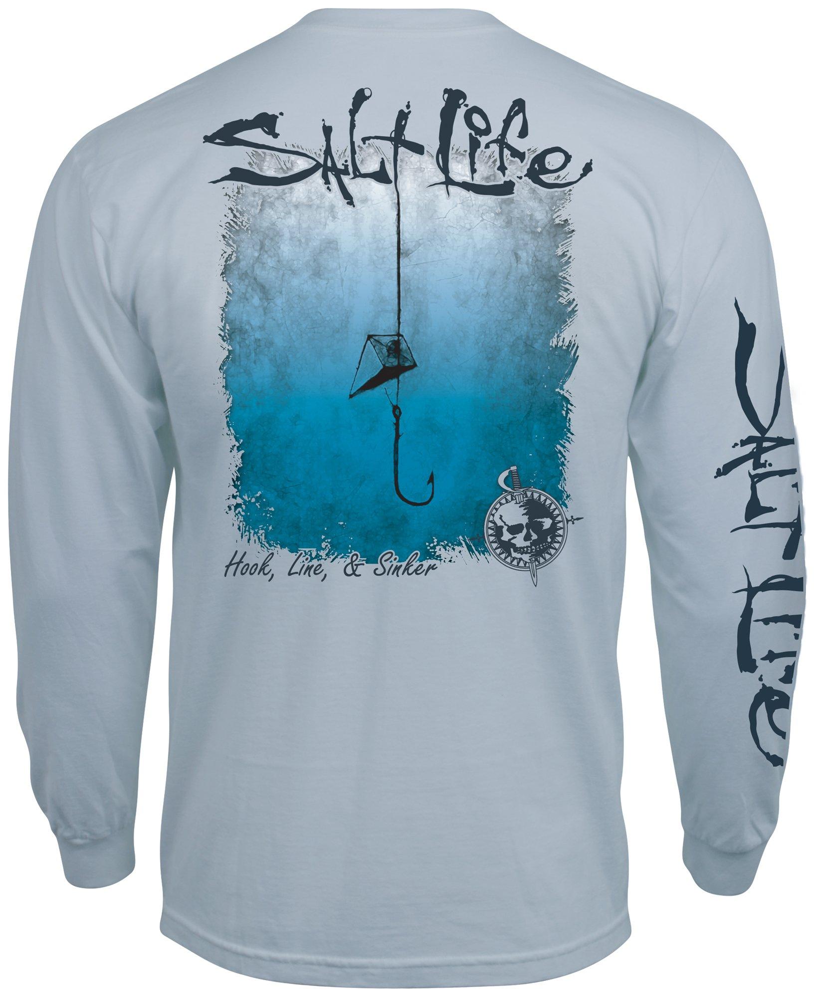 Men's Salt Life Reel Time Long Sleeve T-Shirt XLarge Fresh Mint