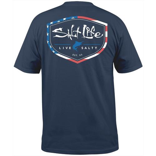 Salt Life Mens Americana Shield Short Sleeve T-Shirt
