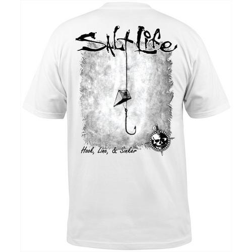Details about   Salt Life Long Sleeve Hook Line Sinker Graphic Tee Shirt Cotton Black 