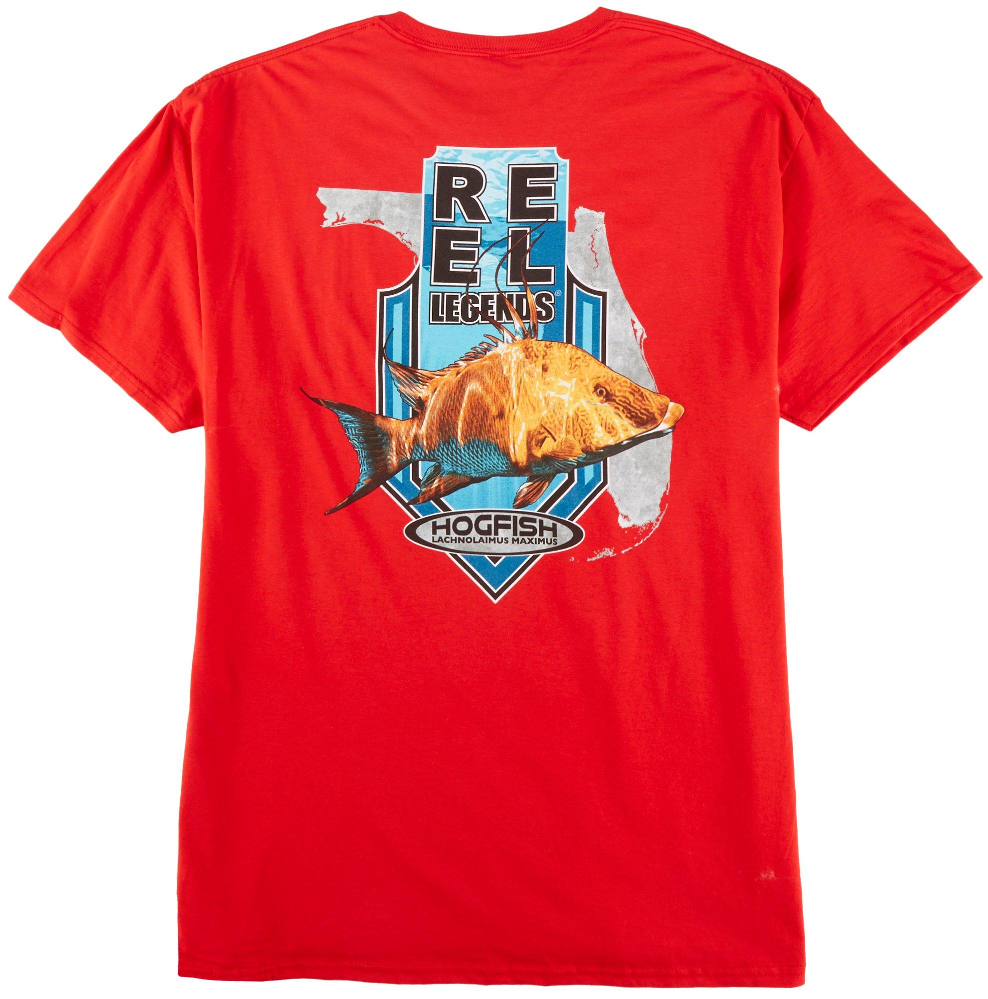 Reel Legends Mens Florida Hog Graphic T-Shirt