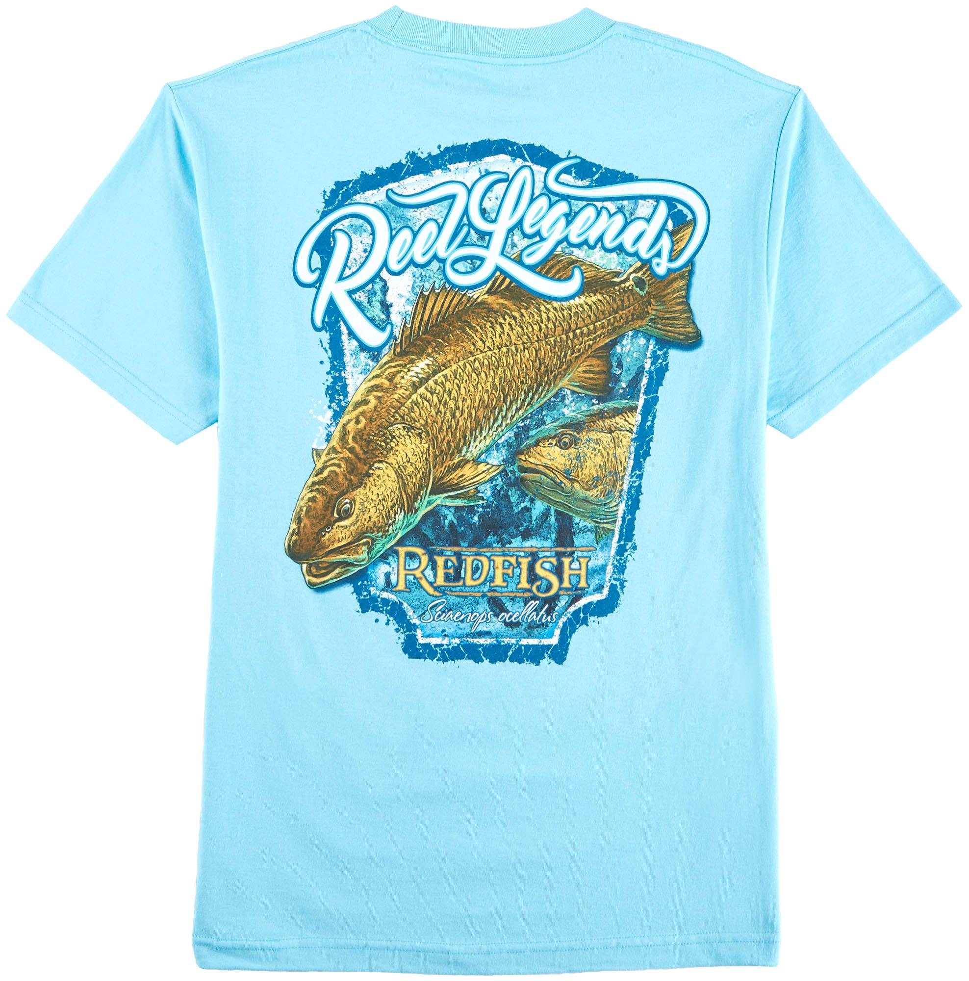 Reel Legends Mens Redfish Crew T-Shirt