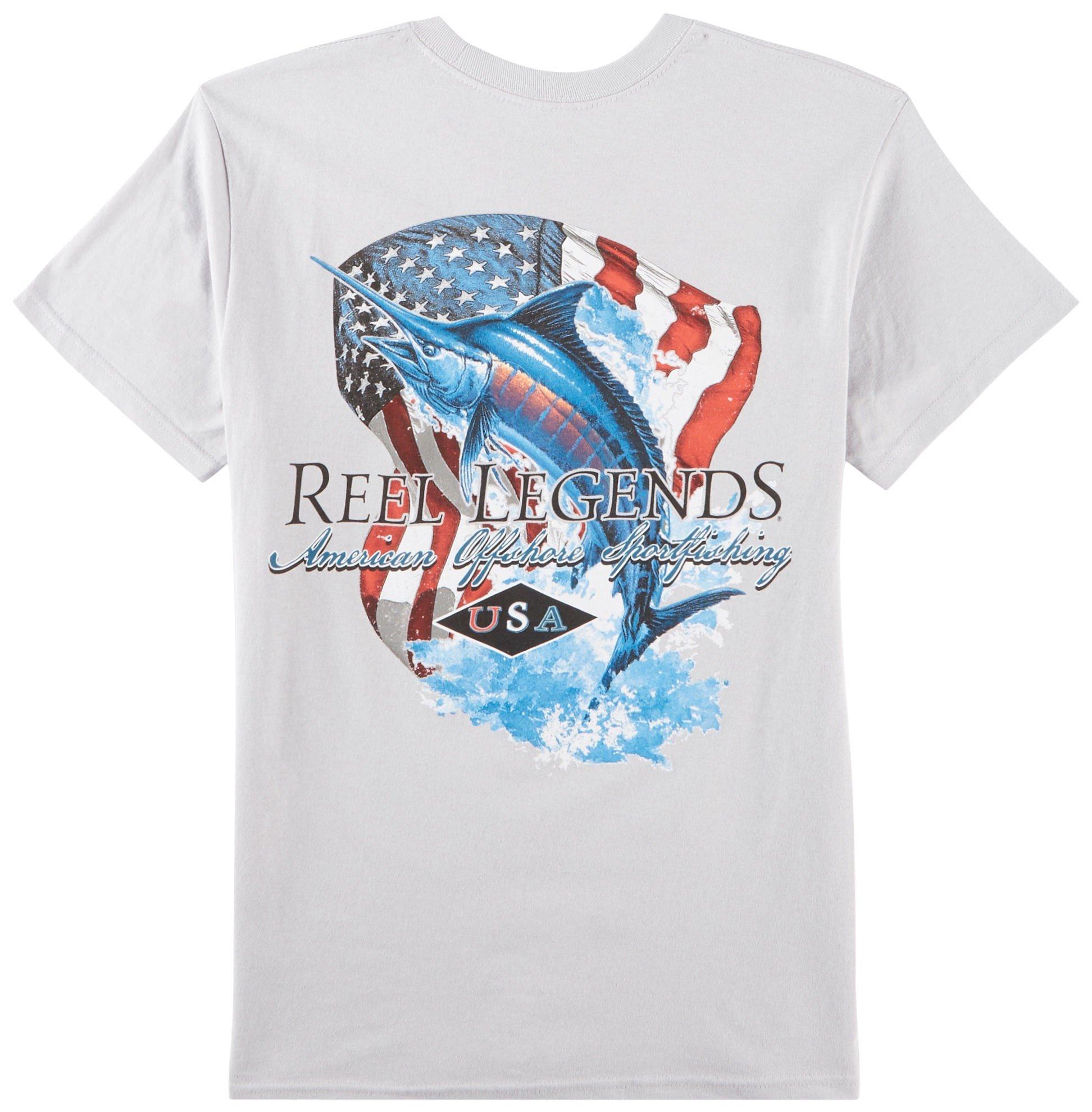 Reel Legends Mens From Sea To Shining Sea Graphic T-Shirt