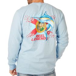 Reel Legends Mens Florida Flag Marlin Long Sleeve Shirt