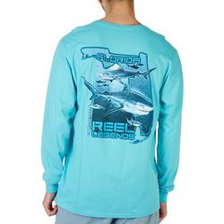 Reel Legends Mens Florida Tiger Shark Long Sleeve T-Shirt