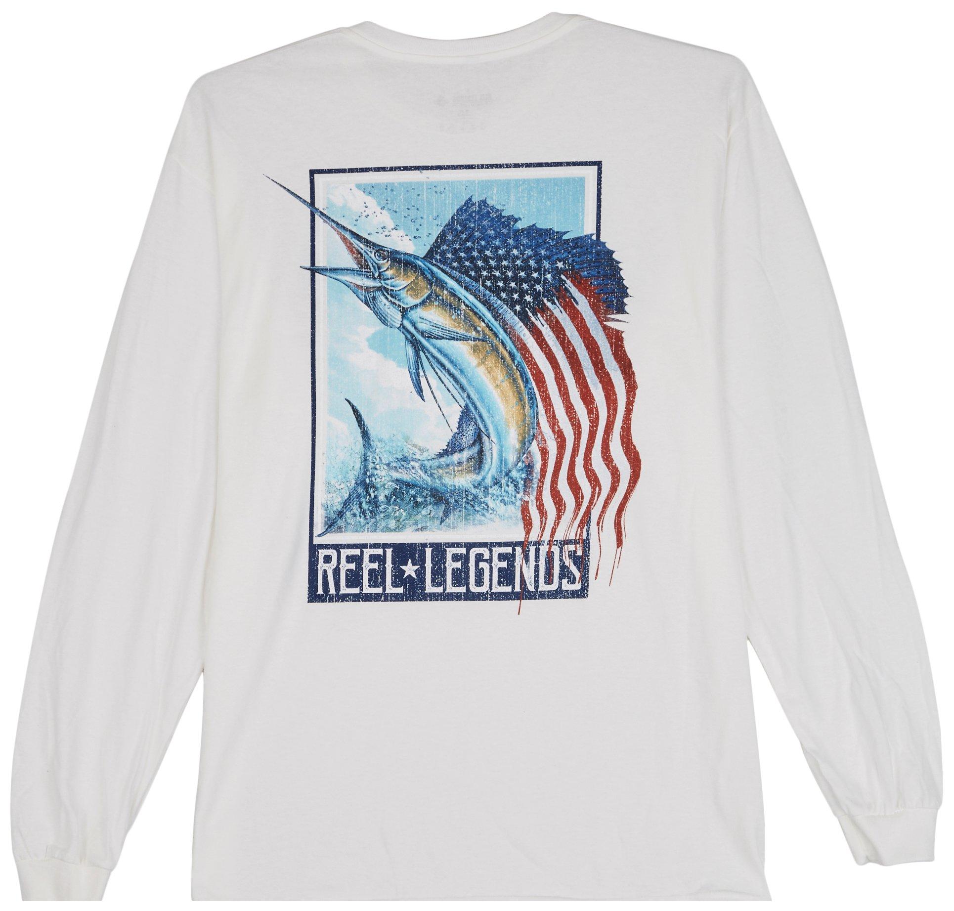 Reel Legends Mens Linear Waves Reel-Tec Long Sleeve T-Shirt | Bealls ...