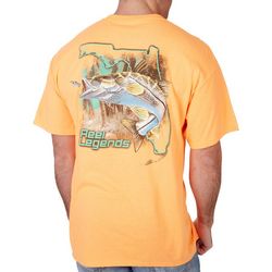 Reel Legends Mens Florida Map Snook Short Sleeve T-Shirt