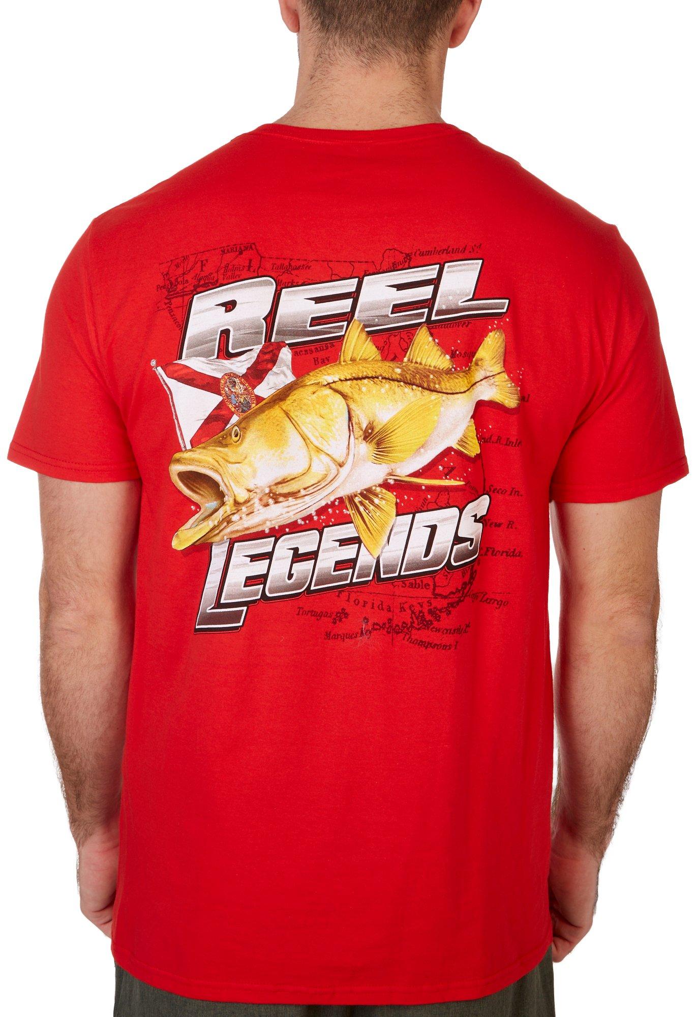 Reel Legends Mens Snook Florida Flag Short Sleeve T-Shirt