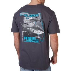 Reel Legends Mens Tiger Shark  Short Sleeve T-Shirt