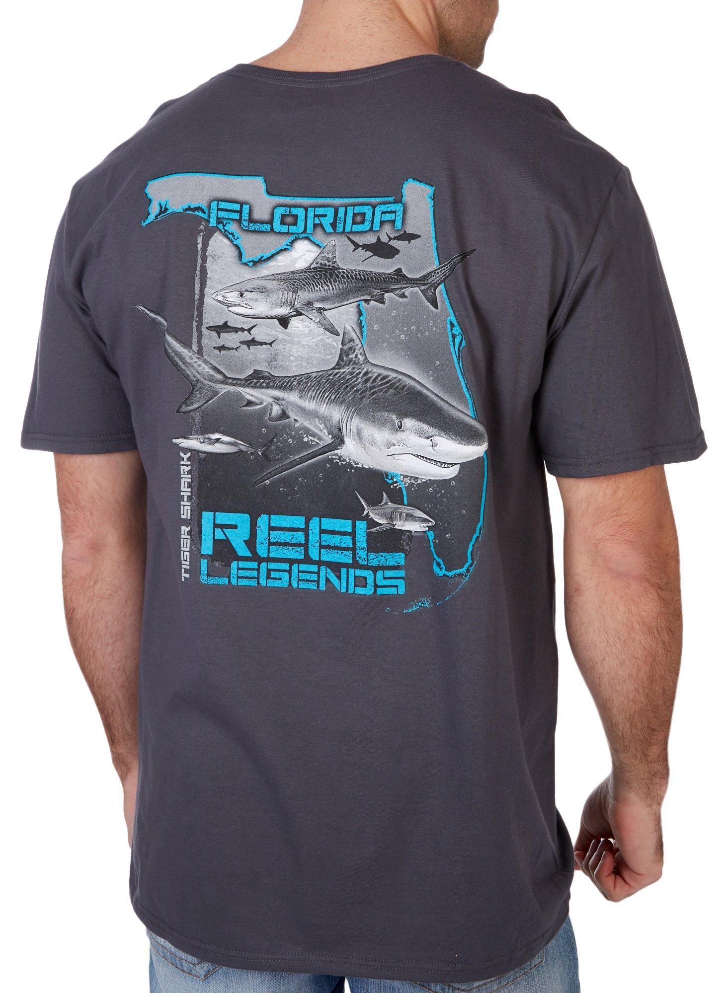 Reel Legends Mens Southern Stingray Graphic T-Shirt Blue Large