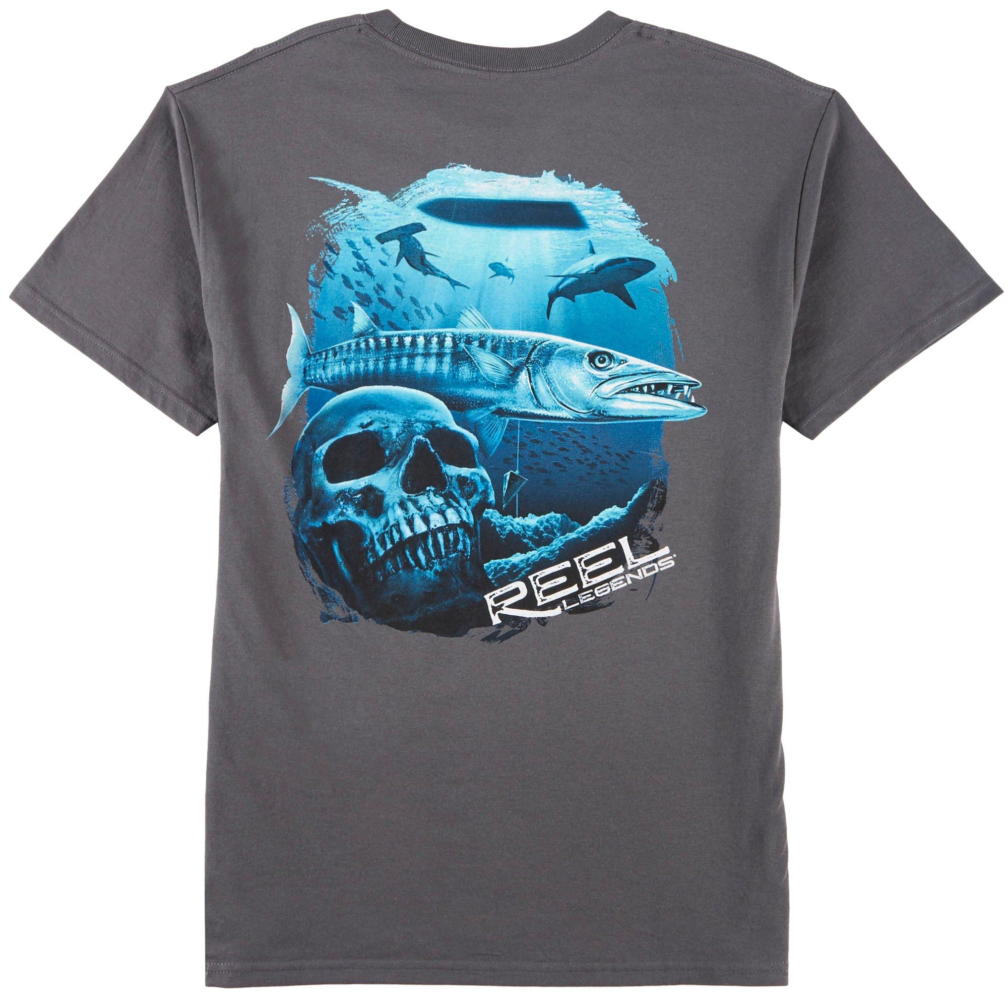 Reel Legends Mens Cuda Skull T-Shirt