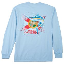 Reel Legends Mens Florida Flag Long Sleeve T-Shirt