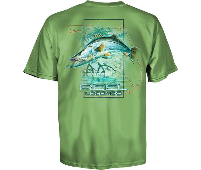 Reel Legends Mens Snook Grove T-Shirt - Green - Medium