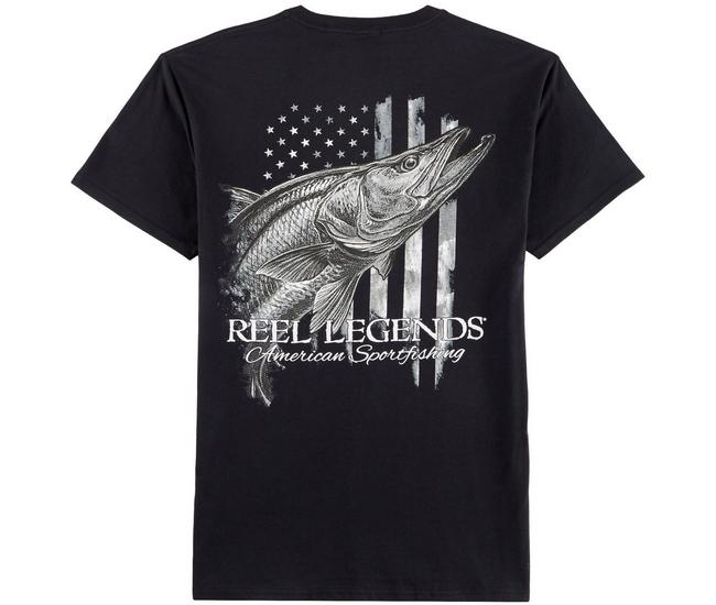 Reel Legends Mens American Snook T-Shirt - Black - XX-Large
