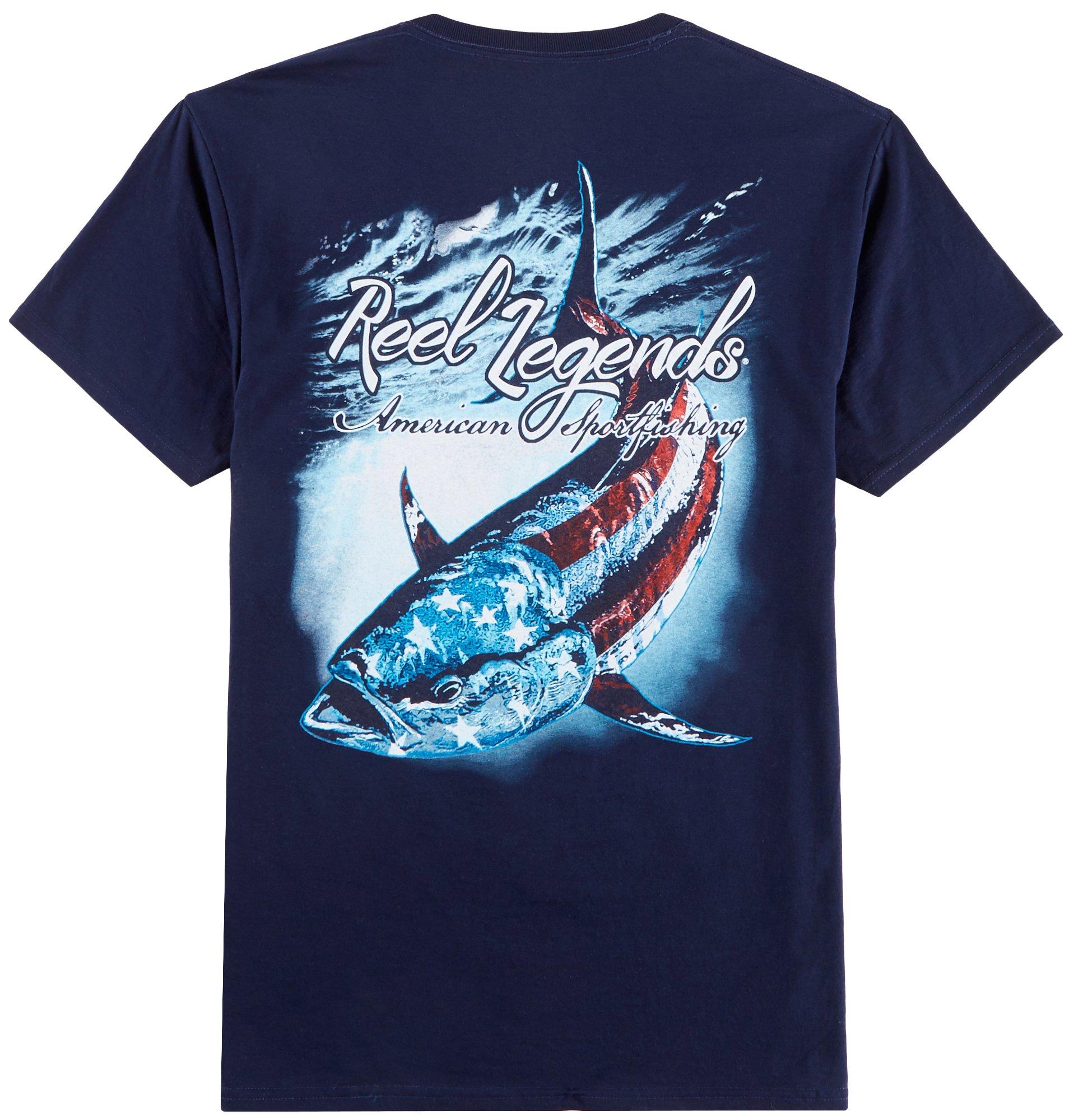 Reel Legends Mens American Tuna Crew T-Shirt