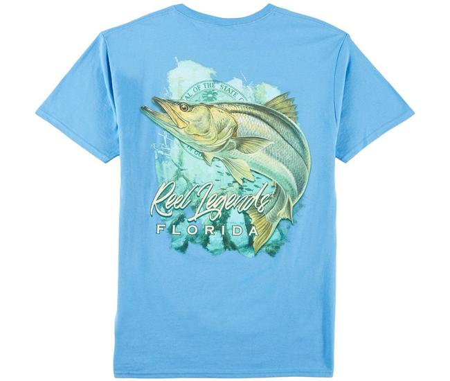 Reel Legends Mens Snook Waters T-Shirt - Blue - Medium