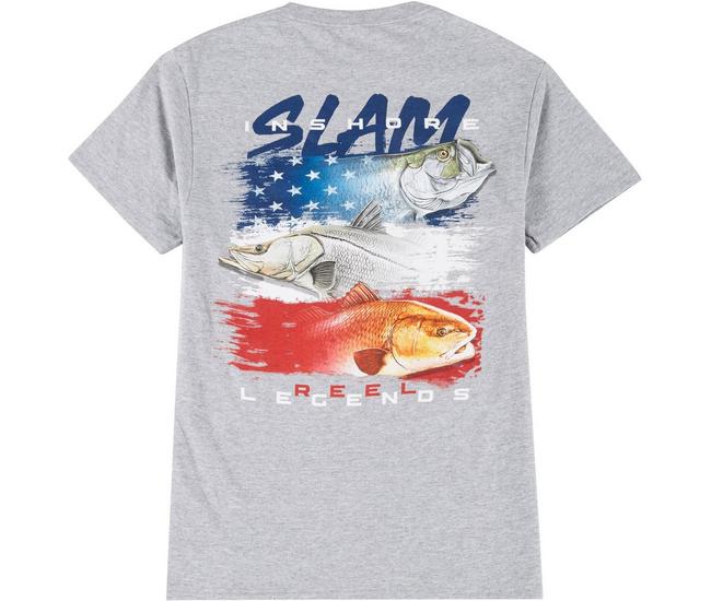 Reel Legends Mens Slam Short Sleeve T-Shirt - Grey - Large