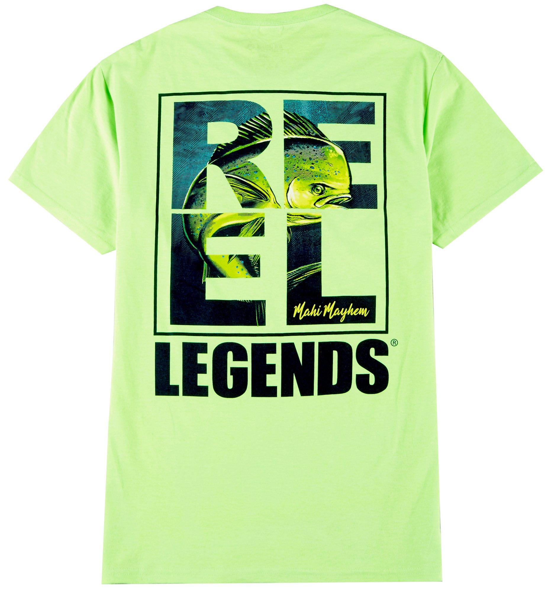 Reel Legends Mens Box Logo Mahi T-Shirt