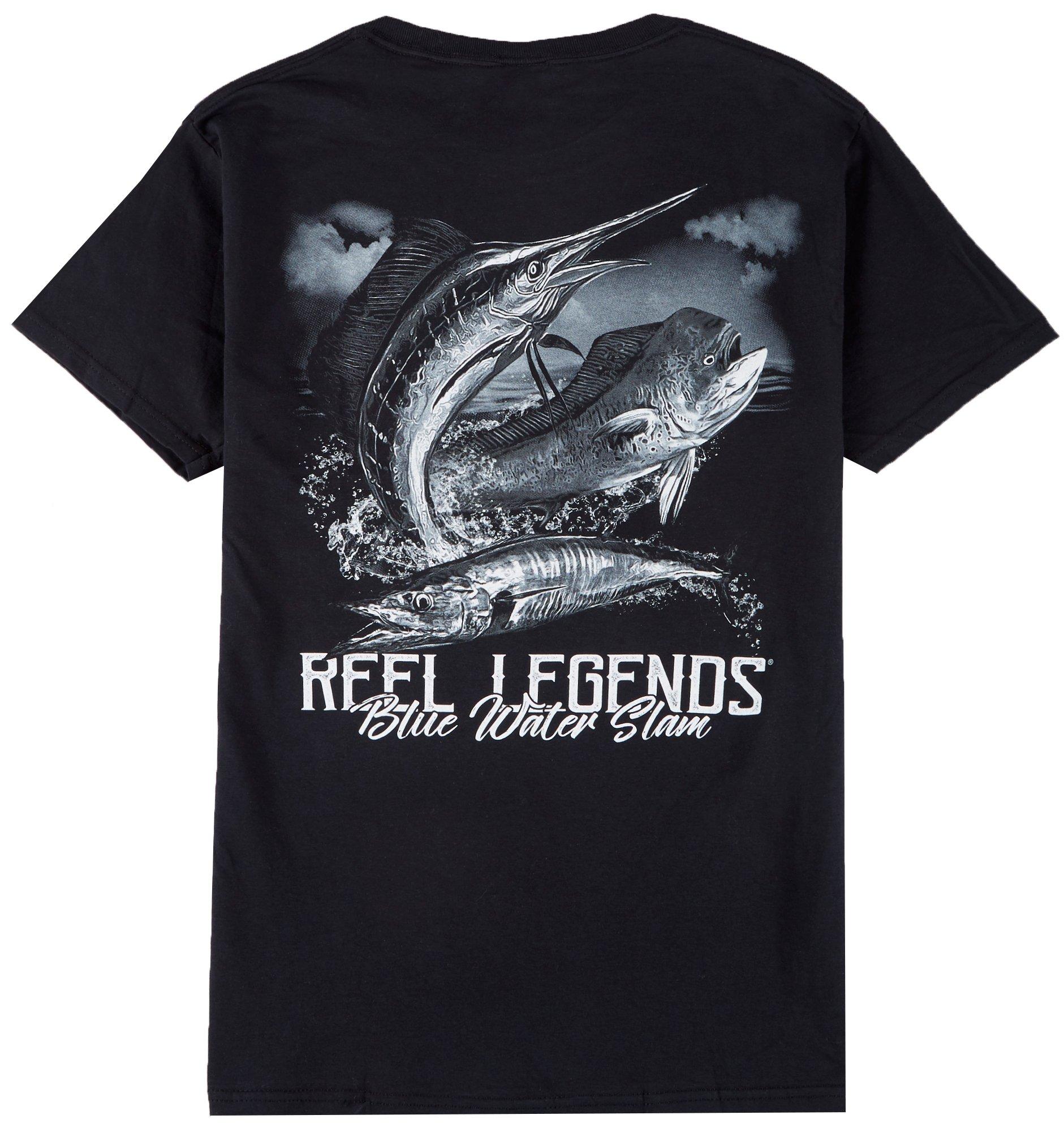 Reel Legends Mens Blue Water Slam T-Shirt