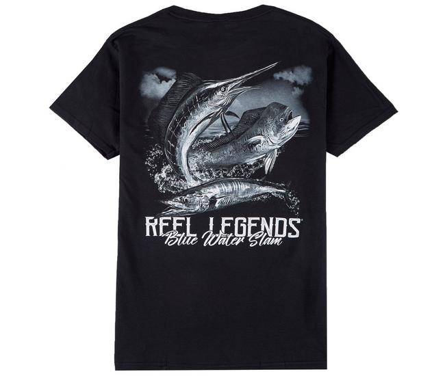 Reel Legends Mens Blue Water Slam T-Shirt - Black - XX-Large