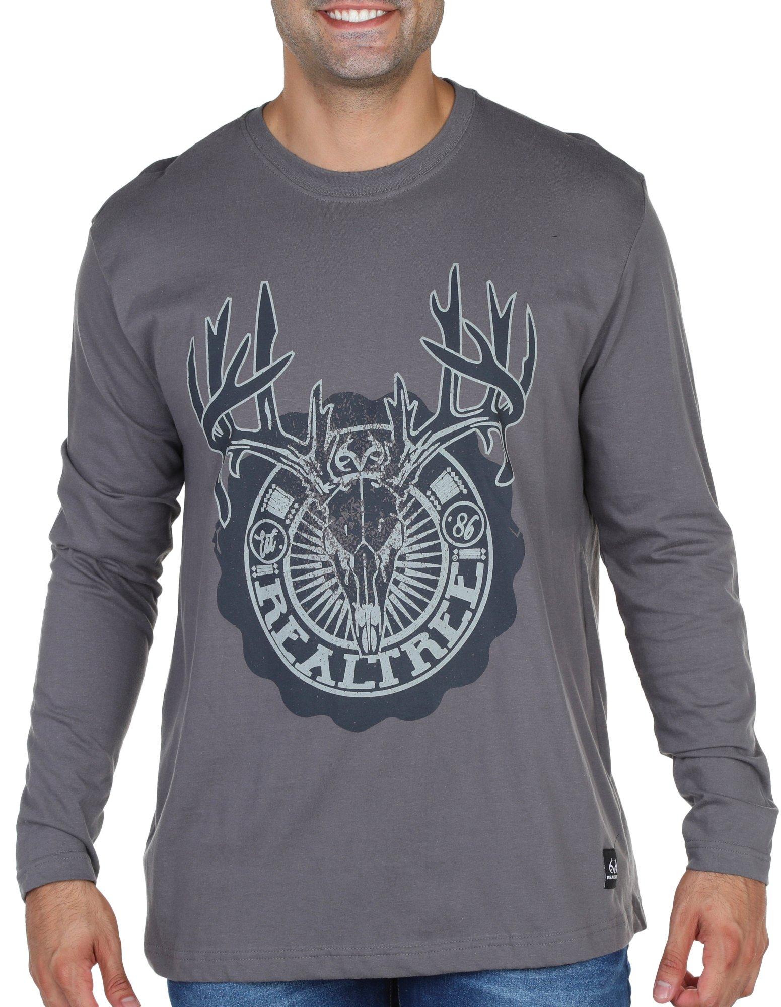 Realtree Mens Logo Performance Long Sleeve Top
