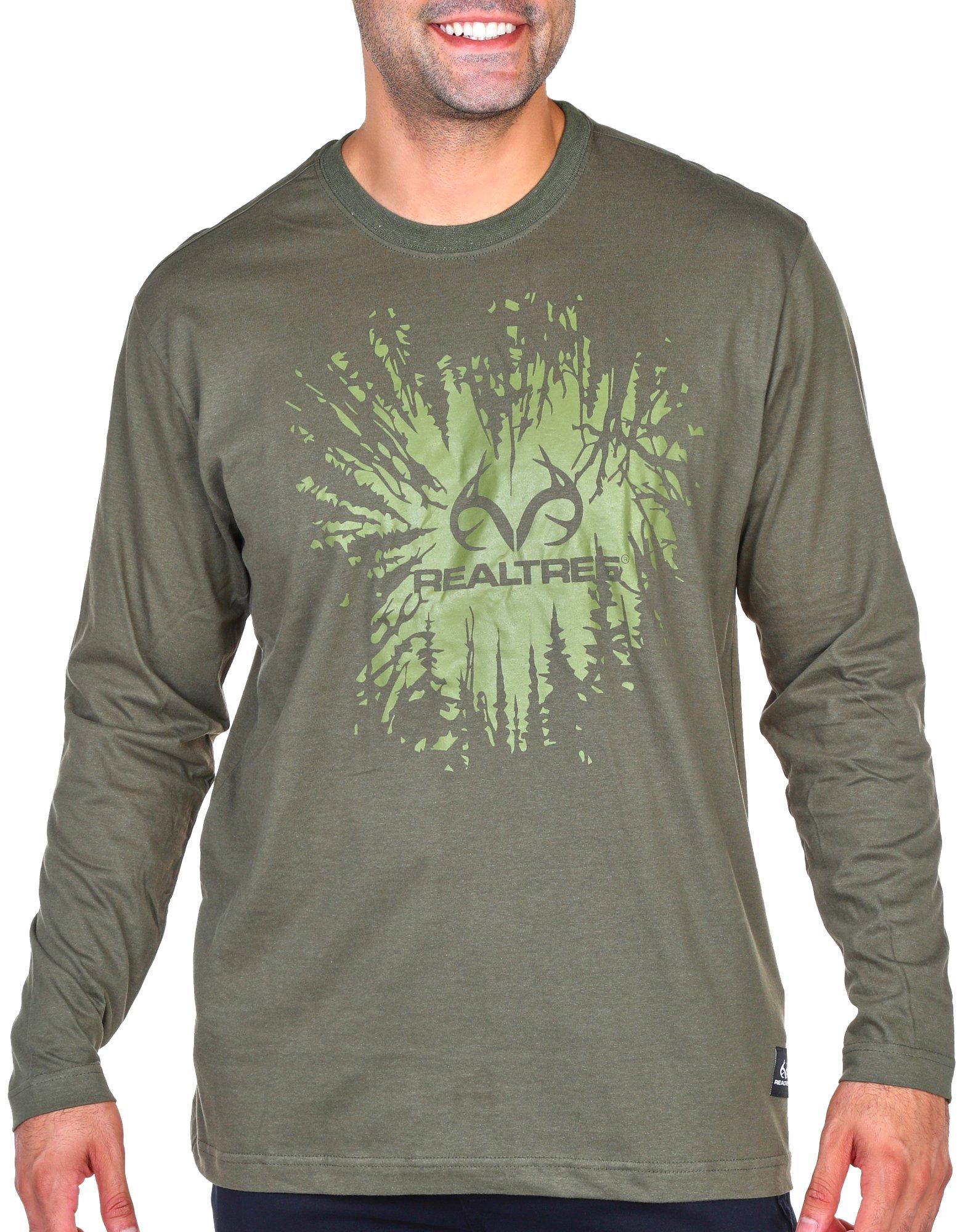 Realtree Mens Logo Performance Long Sleeve Top