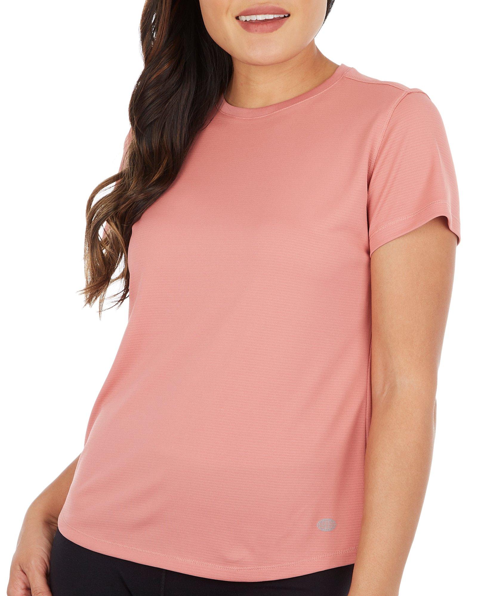 Petite Freeline Solid Crew Neck Textured Top