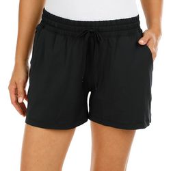 Reel Legends Petite 4 in. Solid Pull On Zip Pocket Shorts