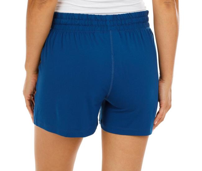 Reel Legends Petite 4 in. Solid Pull On Zip Pocket Shorts - Deep Blue - Medium Petite