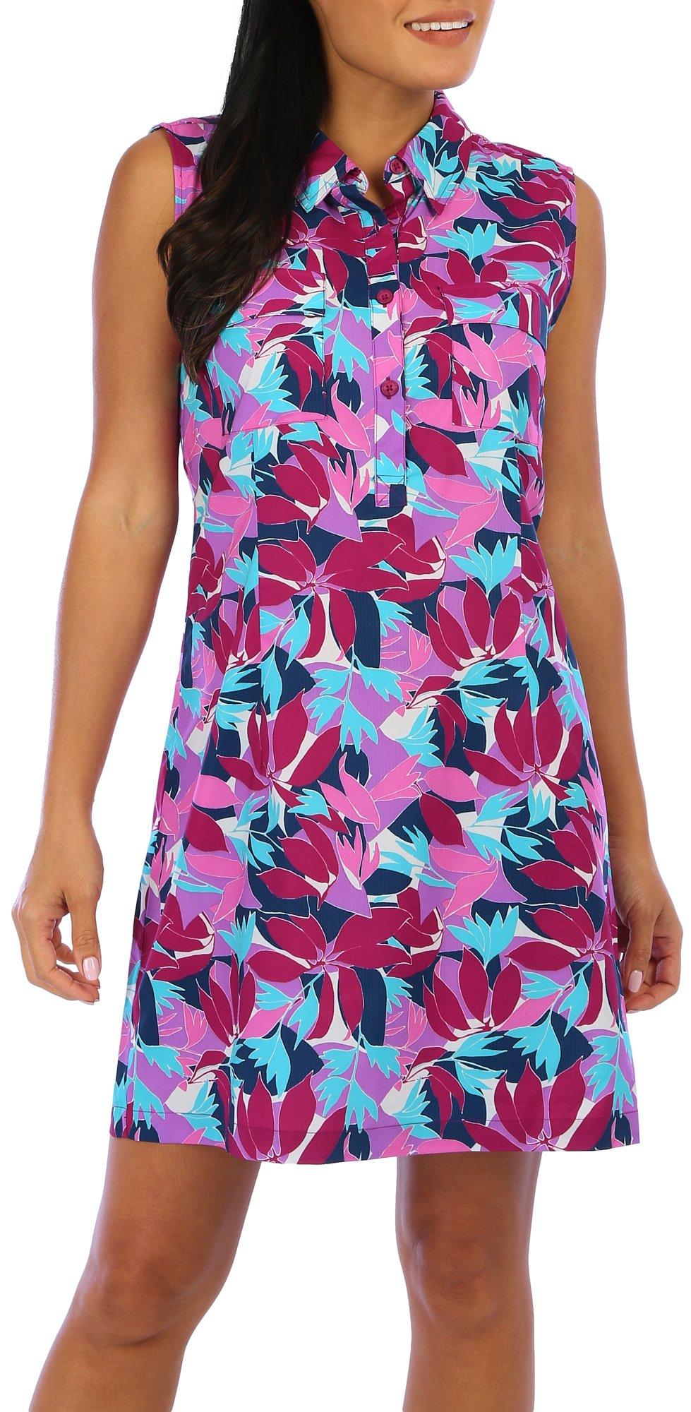 Petite Mariner Tropical Print Dress