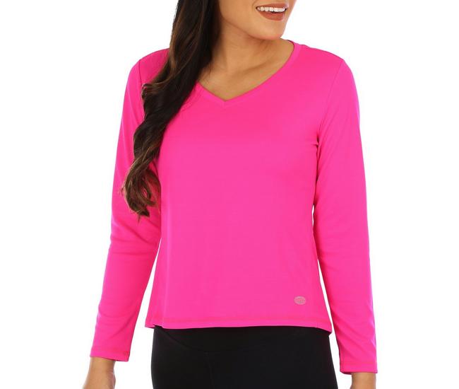 Reel Legends Womens Solid Scoop Neck Ruched Tank - Hot Pink - Small