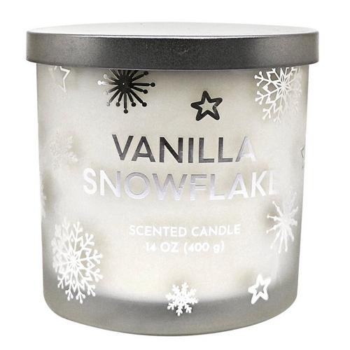 14 oz. Vanilla Snowflake Scented Jar Candle