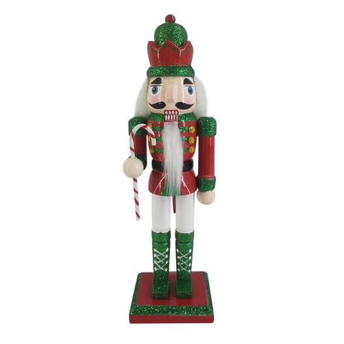 7 in. Red Green With Candy Cane Santa