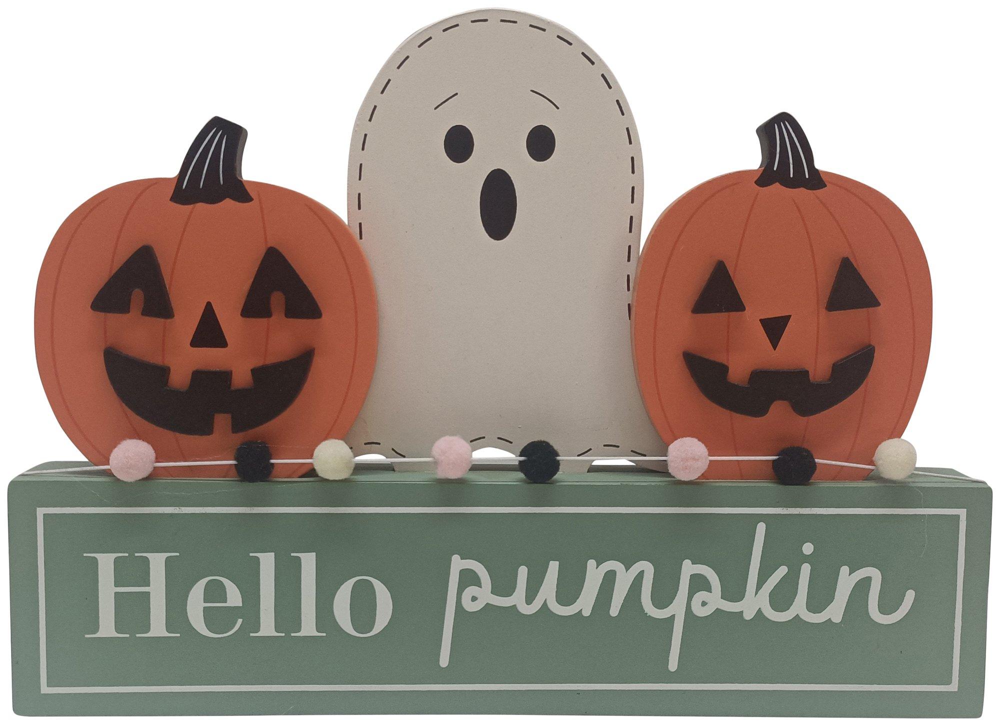 7'' Hello Pumpkins Tabletop Halloween Decor