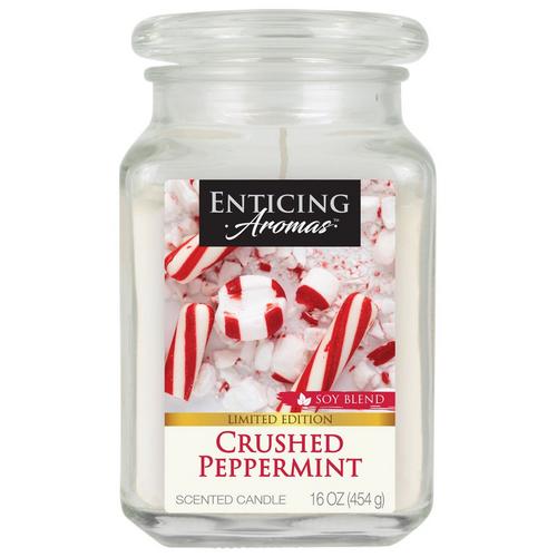 16 oz. Crushed Peppermint Scented Jar Candle