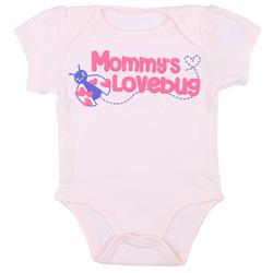 Baby Girls Mommys Lovebug Short Sleeve Creeper