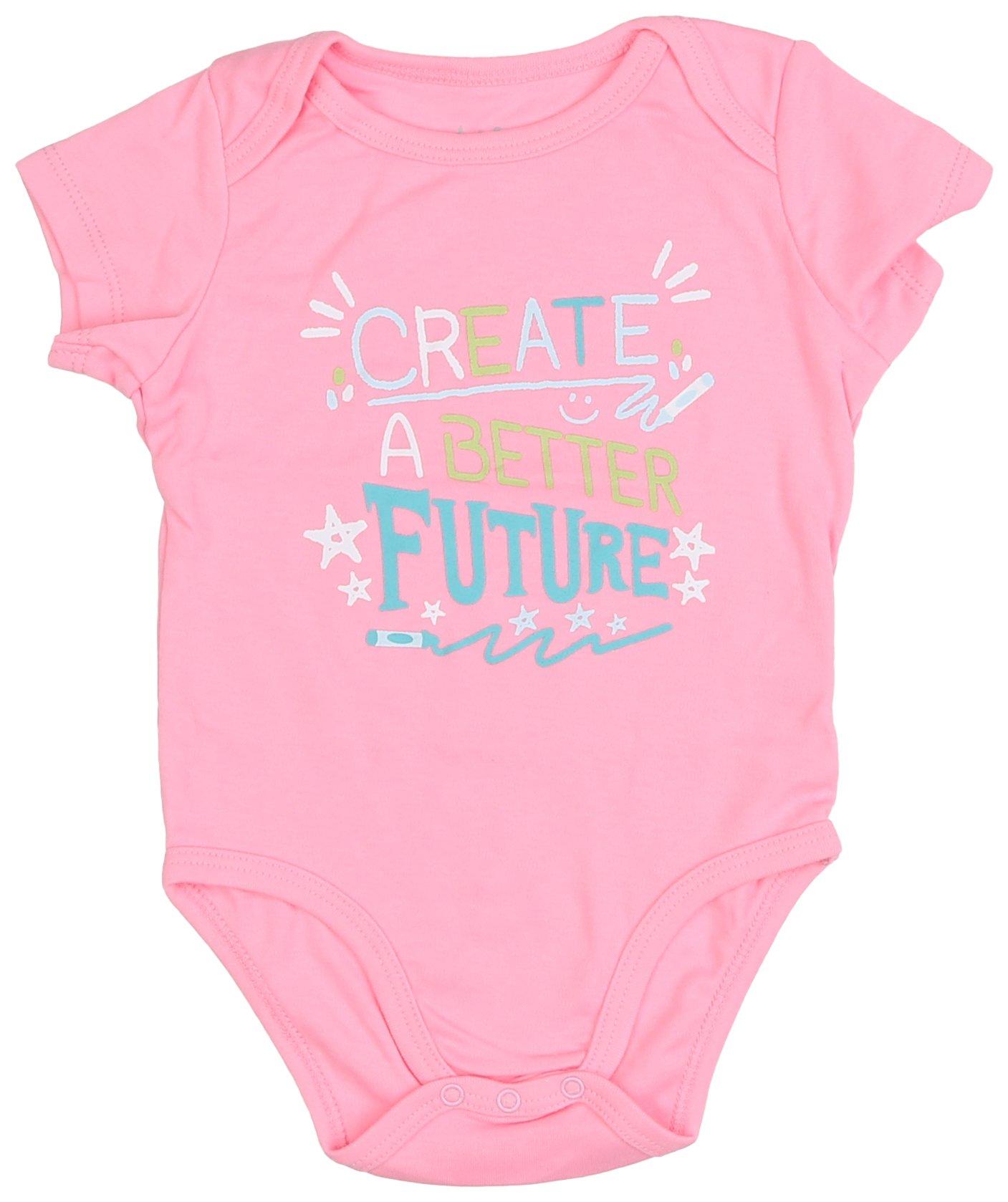 Baby Girls Create Better Future Short Sleeve Creeper