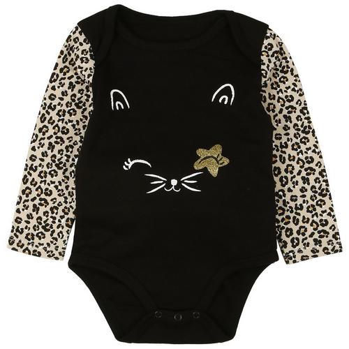 DOT & ZAZZ Baby Girls Leopard Cat Face