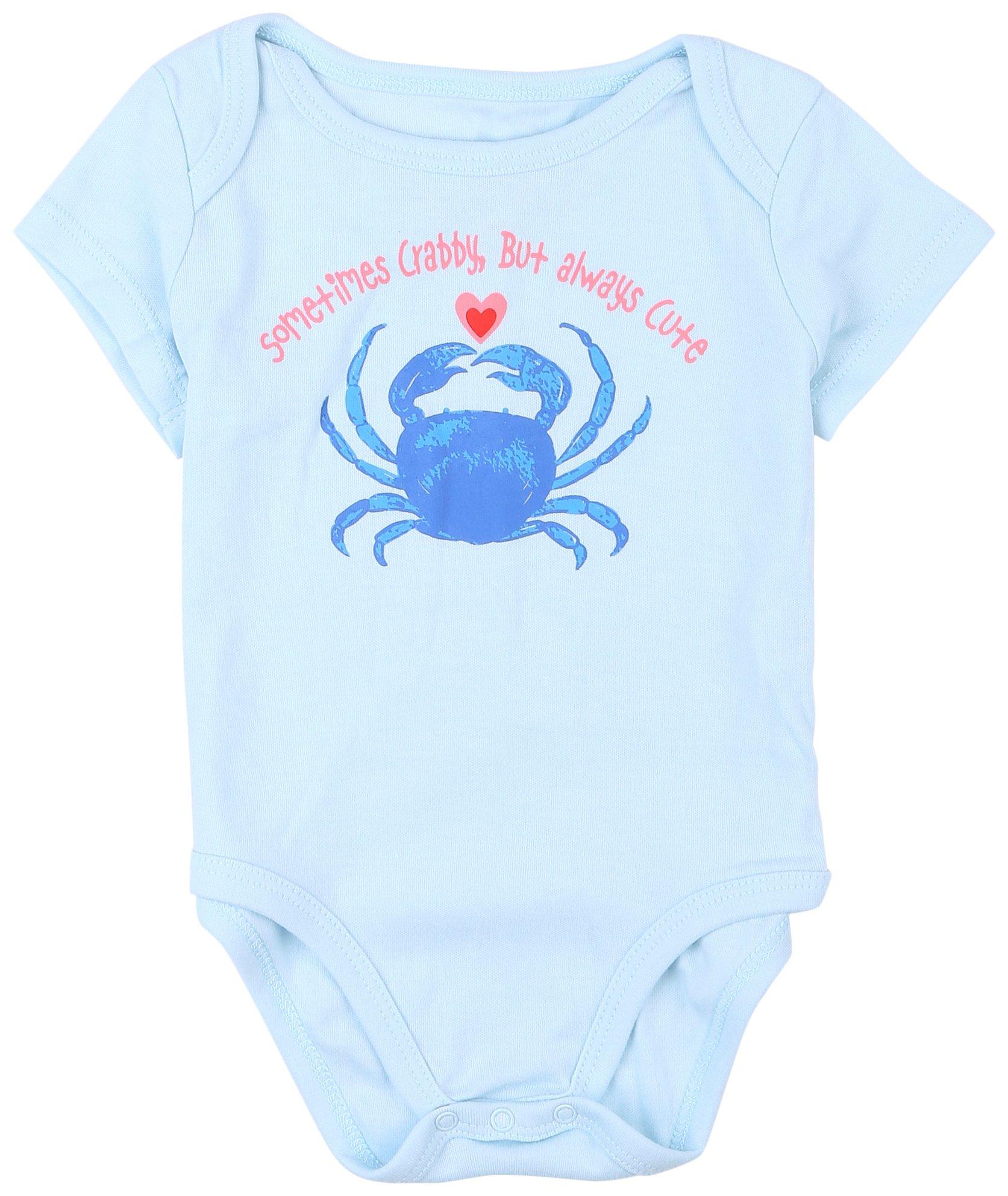 Baby Girls Crabby Short Sleeve Creeper
