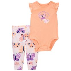 Carters Baby Girls 2-pk. Butterfly Bodysuit Pant Set