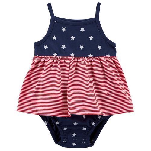 Baby Girls Americana Sleeveless Sunsuit Dress