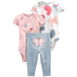 Carters Baby Girls 3-pc. Butterfly Pant Set