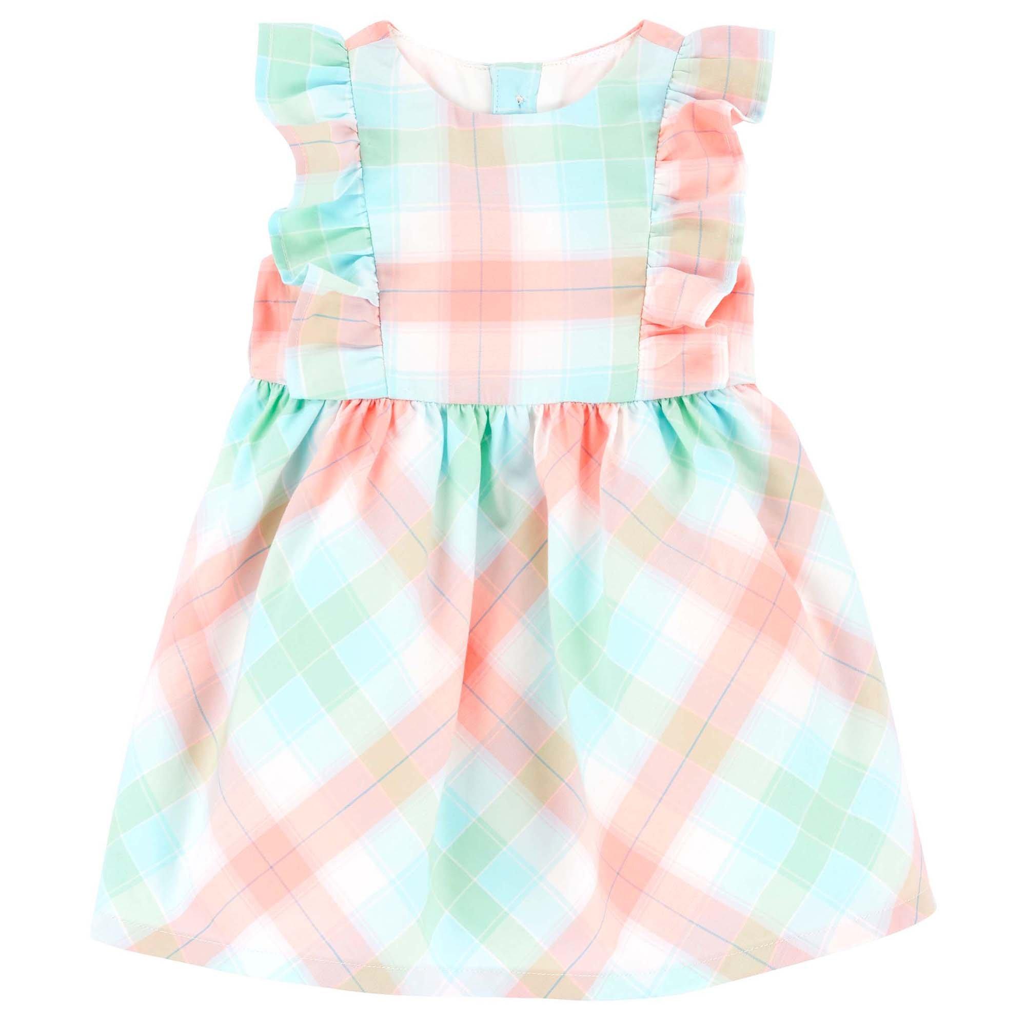 Carters Baby Girls Plaid Flutter Dress