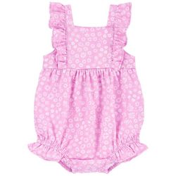 Carters Baby Girls Floral Print Bubble  Romper