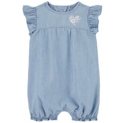 Carters Baby Girls Chambray Romper