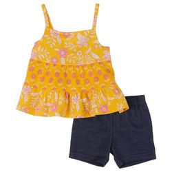 Carters Baby Girls 2pc. Sleeveless Ruffle Dress Short Set