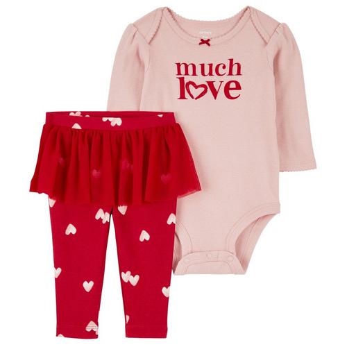 Carters Baby Girls 2-pc. Ivory Red Valentines Tutu